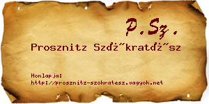 Prosznitz Szókratész névjegykártya
